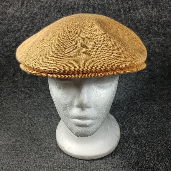 Kangol Hat Cap Fitted Mens Large Mustard Bamboo Geez Ivy Flat Driver - Picture 2 of 9